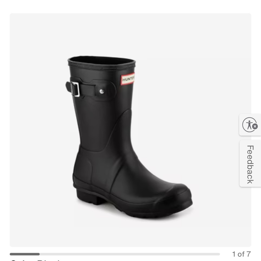 Hunter Women's Black Waterproof Rain Boots